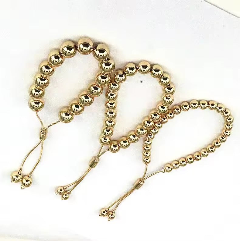 Beaded Bracelets | 18K Gold Plated Adjustable Bracelets