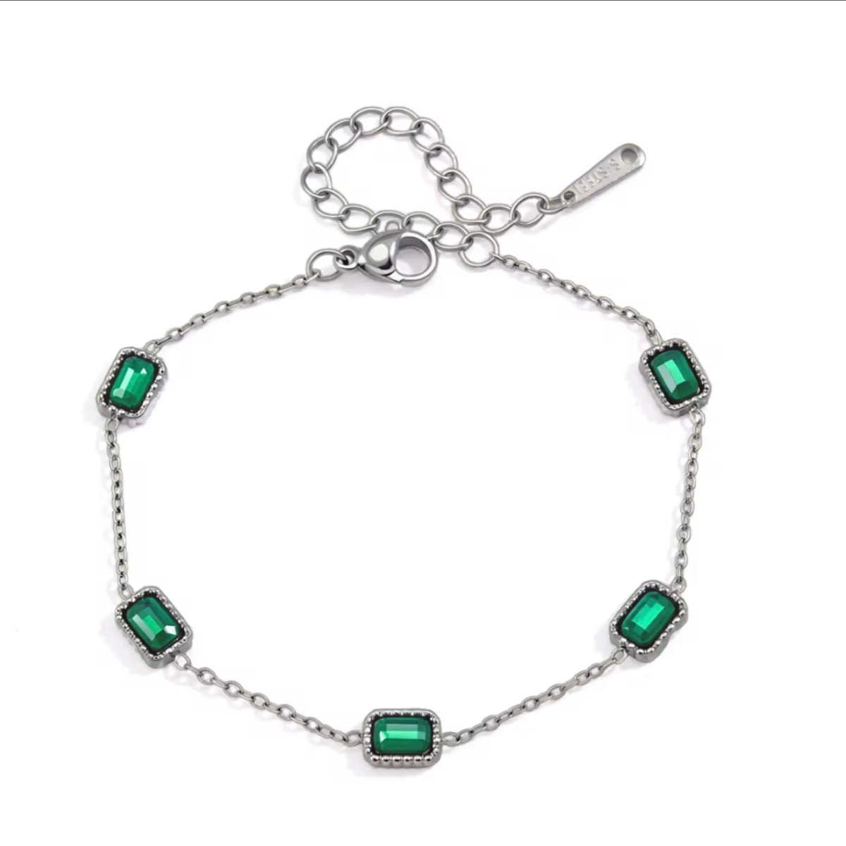 Emerald Muse Bracelet | Emerald Crystal Stainless Steel Bracelet